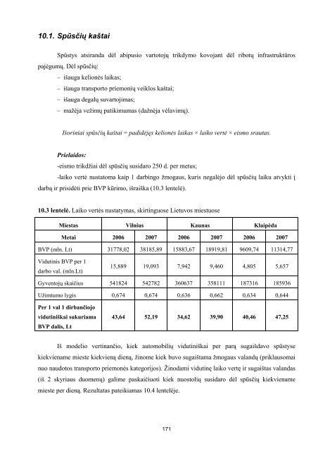 NuostoliÅ³, patiriamÅ³ dÄl neigiamo transporto poveikio urbanistinÄse ...