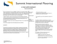 Warranty Information - Summit International Flooring