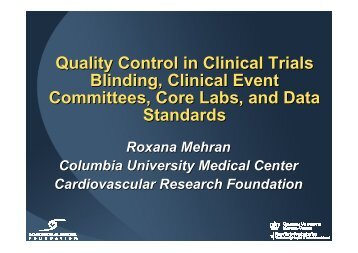 Quality Control in Clinical Trials Blinding, Clinical ... - summitMD.com