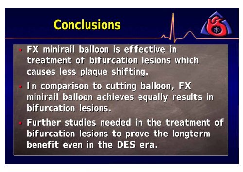 Efficacy of FX Minirail Balloon in Bifurcation Lesions - summitMD.com