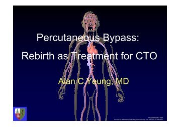 Percutaneous Bypass: Rebirth as Treatment for CTO - summitMD.com