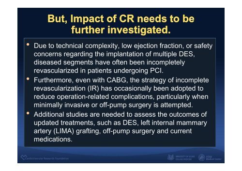 Impact of Angiographic Complete ... - summitMD.com