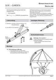 gestellarm - SUN GARDEN GmbH