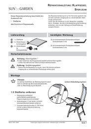 Reparaturanleitung Zugseil SUN GARDEN GmbH