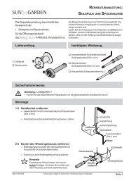 Ersatzteilliste Ampelschirm SUN GARDEN GmbH