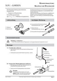 seilspule und spulenachse - SUN GARDEN GmbH