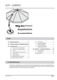 Ersatzteilliste Ampelschirm - SUN GARDEN GmbH