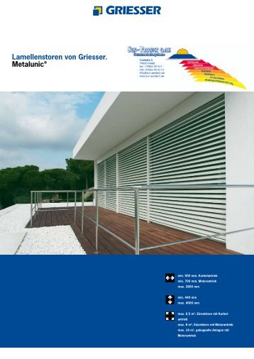 Lamellenstoren von Griesser. Metalunic® - V. Proietto GmbH