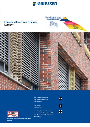 Lamellenstoren von Griesser. Lamisol® - V. Proietto GmbH