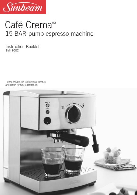 15 BAR Pump espresso machine - Sunbeam