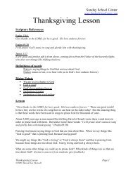 Thanksgiving Lesson - Sunday School Center