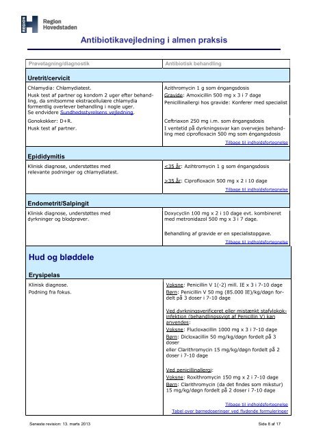 Antibiotikavejledning i almen praksis - Sundhed.dk