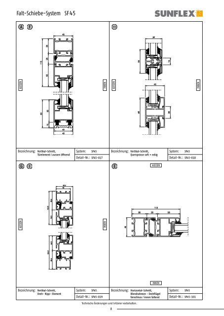 Technische Dokumentation - Sunflex Aluminium-Systeme GmbH