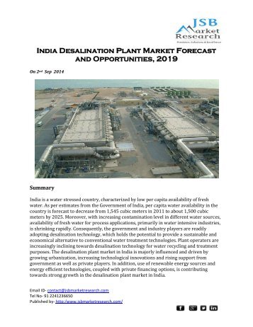 jsb market research india desalination plant Ongoing research and development in the area of biodegradable plastics is expected to open a wide range of niche application areas, thus expanding overall market penetration of biodegradable plastics in europe over the next five years. jsb market research india desalination plant Ongoing research and development in the area of biodegradable plastics is expected to open a wide range of niche application areas, thus expanding overall market penetration of biodegradable plastics in europe over the next five years.