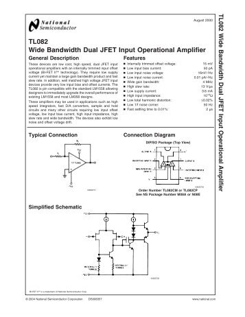 TL082 Wide Bandwidth Dual JFET Input Operational ... - SUNIST