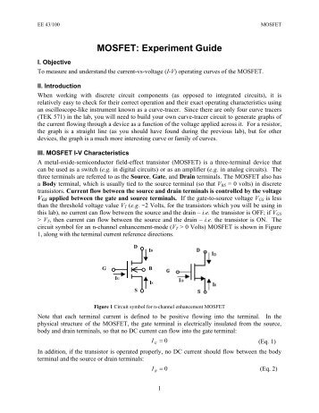 MOSFET: Experiment Guide - SUNIST