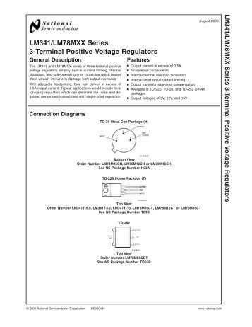 LM341/LM78MXX Series 3-Terminal Positive Voltage ... - SUNIST