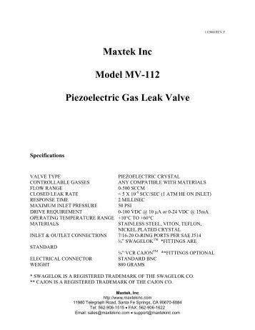 MV-112 Operation and Service Manual - SUNIST