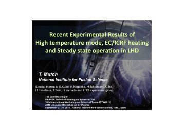 Recent Experimental Results of High temperature mode ... - SUNIST