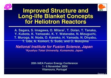 Improved Structure and Long-life Blanket Concepts for ... - SUNIST