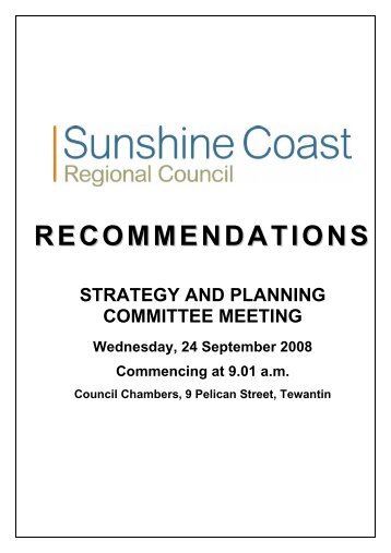 RECOMMENDATIONS - Sunshine Coast Council