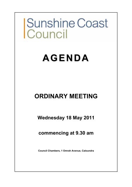 AGENDA - Sunshine Coast Council - Queensland Government