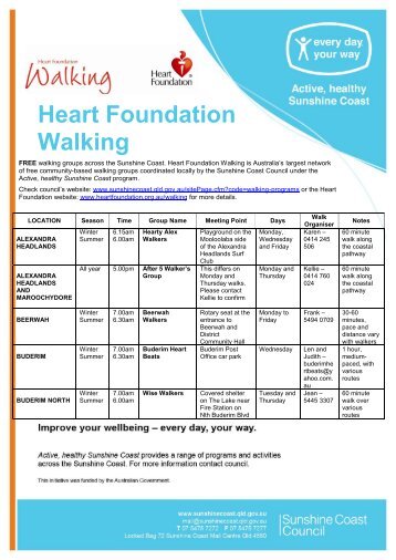 Heart Foundation Walking - Sunshine Coast Council