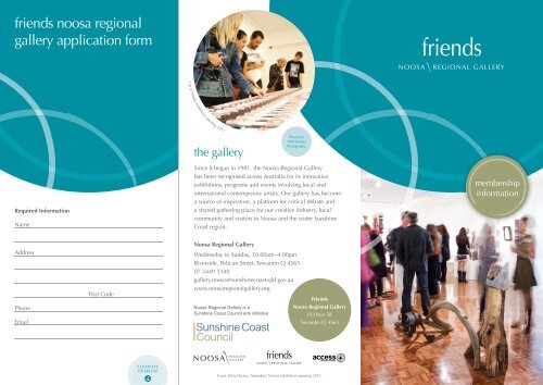 friends noosa regional gallery application form - Sunshine Coast ...