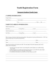 Youth Registration Form - Sunsport Gardens