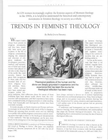 TRENDS IN FEMINIST THEOLOGY - Sunstone Magazine