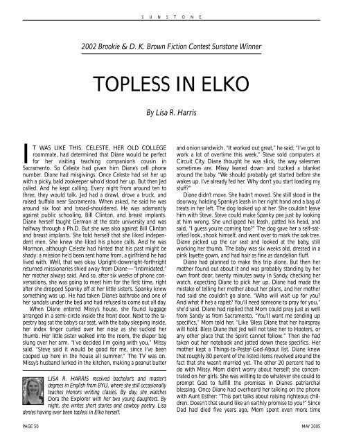 TOPLESS IN ELKO - Sunstone Magazine