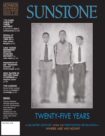 TWENTY-FIVE YEARS - Sunstone Magazine