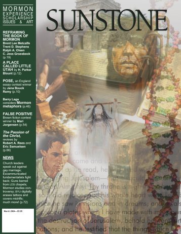 mormon experience, scholarship, issues, & art - Sunstone Magazine