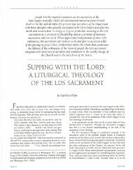 supping with the lord: a liturgical theology of the lds sacrament