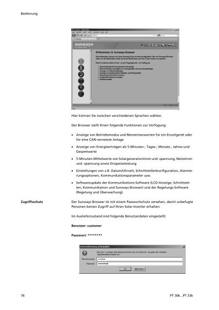 Manual PT-Serie - Sunways AG