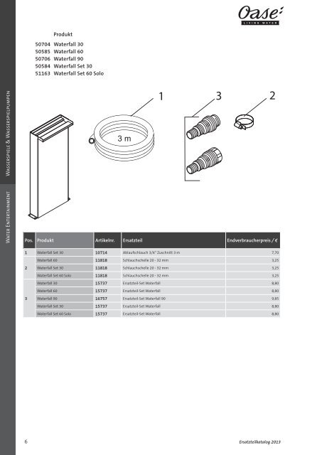 OASE Ersatzteilkatalog 2013