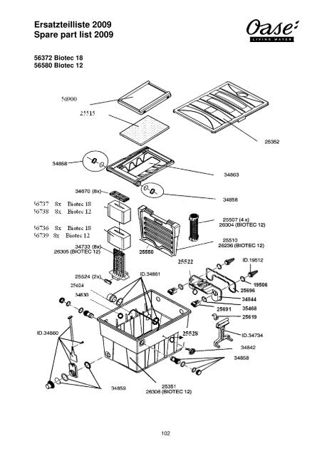 Ersatzteilliste 2009 Spare part list 2009