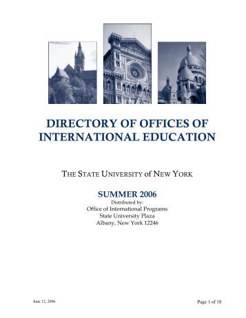 directory of offices of international education - The State University of ...