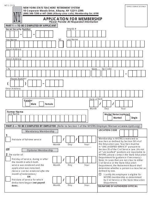 Application - NYS Teachers' Retirement System