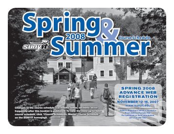 Spring Summer 2008 Course Schedule - SUNY Institute of Technology