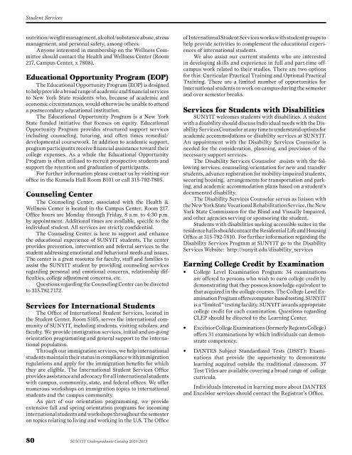 Undergraduate Catalog 2011-2013 - SUNY Institute of Technology