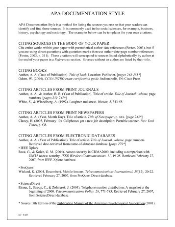 apa documentation style apa documentation style