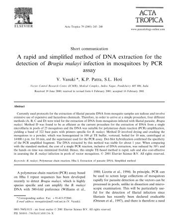 A rapid and simplified method of DNA extraction for the detection of ...