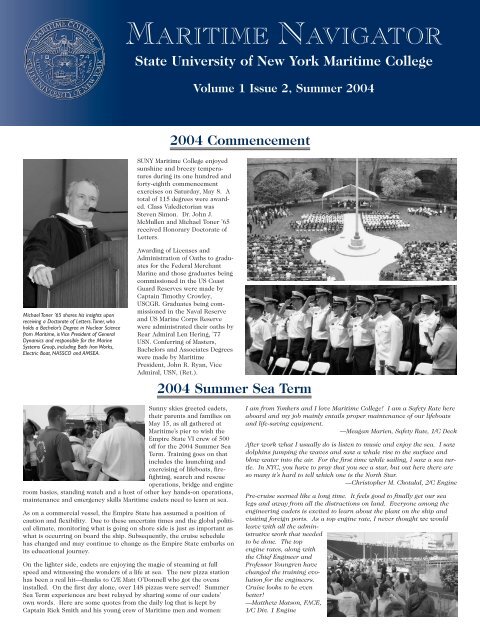 Newsletter June 04 Maritime College