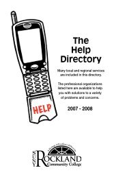 The Help Directory HELP - SUNY Rockland Community College