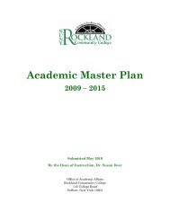 Academic Master Plan - SUNY Rockland Community College