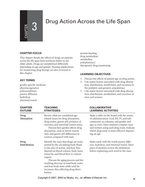 Drug Action Across the Life Span