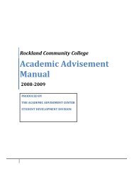 Academic Advisement Manual - SUNY Rockland Community College