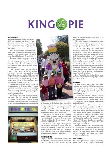 THE MARKET The first King Pie outlet opened in ... - Superbrands