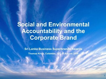 The role of benchmarking in developing CSR strategy - Superbrands